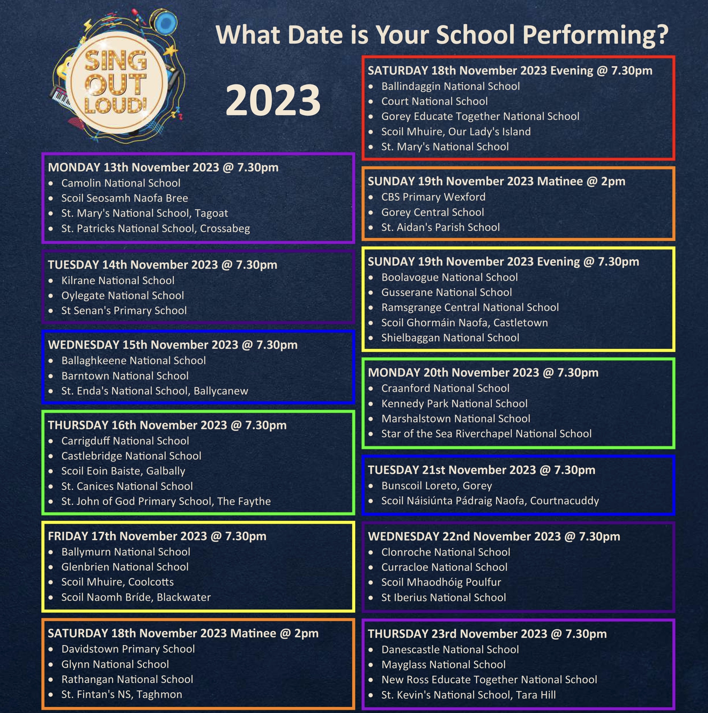 What date is your School Performing?